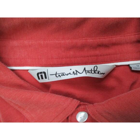 Travis Mathew Golf Polo Shirt Men Medium Red Pima Cotton Blend Short Sleeve Logo - Picture 13 of 16